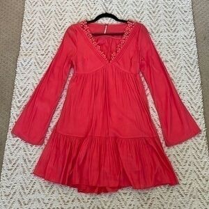 Free people coral dress size small open back